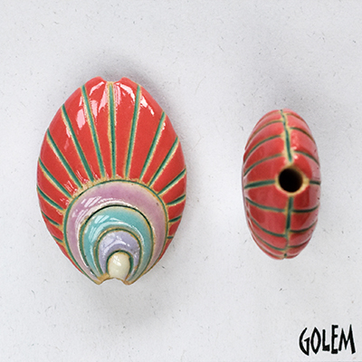 Peacock feather, almond bead size M