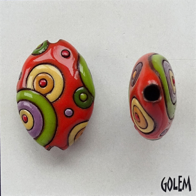 Circles, terracotta almond bead size M