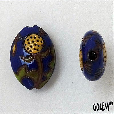 Dandelion, Deep Blue, almond bead size M