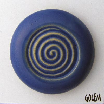round cabochon, swirl, deep blue