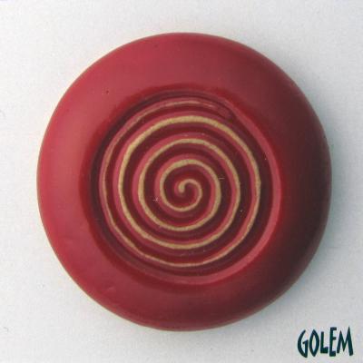 round cabochon, swirl, red