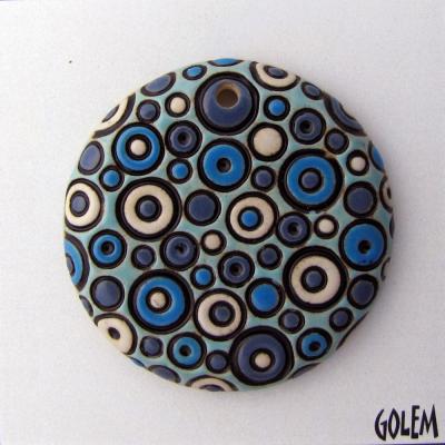 large round, blue & white bubbles