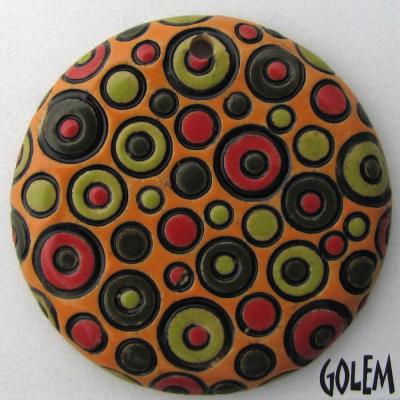 large round, green/orange bubbles