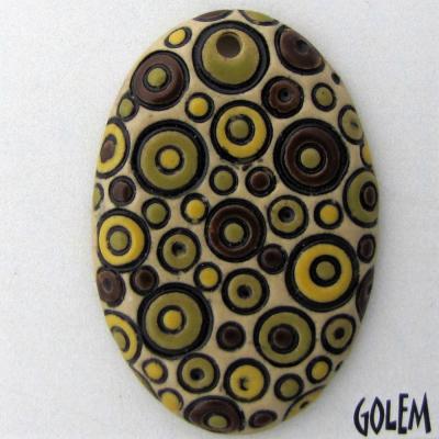 large oval, cocoa/lime bubbles