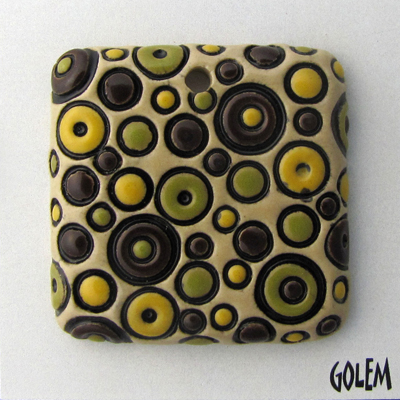 large square, cocoa/lime bubbles