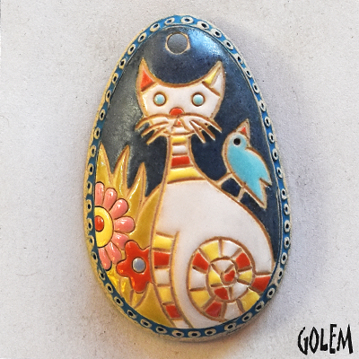 Unusual friendship - oval triangle pendant
