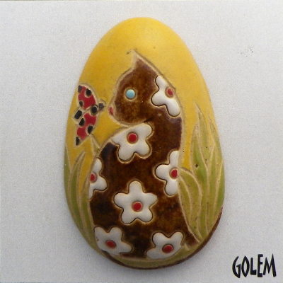 oval cabochon with cat