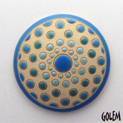 round cabochon,"Big Bang"- blue shades