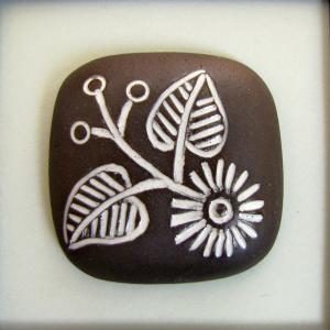 dark domed square cabochon
