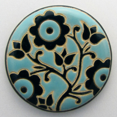 large round cabochon, light & dark blue