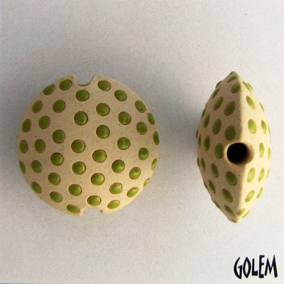 Lime green polka lentil, size M