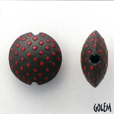 dark lentil, size M, red polka dots