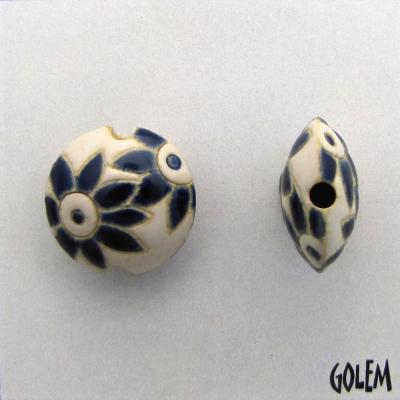 Lentil size S, dark delft flowers