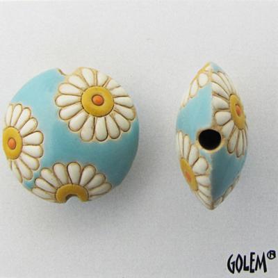 daisies on blue - lentil, size M