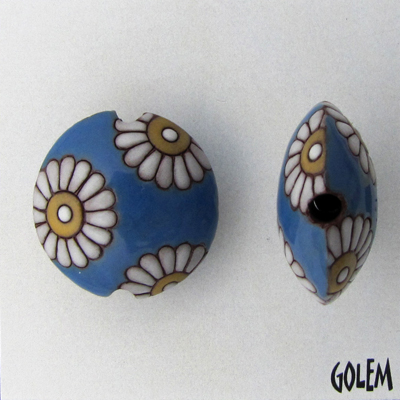 White daisies on blue - lentil, size M