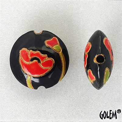 lentil size M, poppies on black