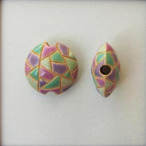 Small mosaic lentil beads