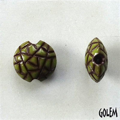 Barcelona mosaic, lime on terracotta, Size S