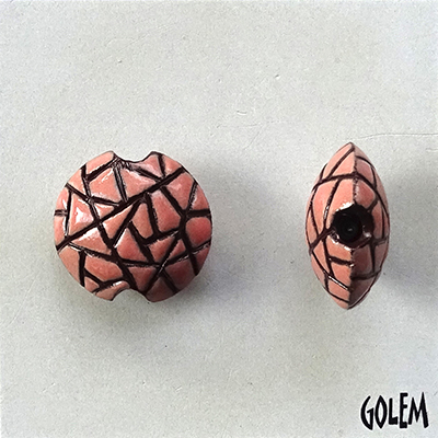 Barcelona mosaic, pink on terracotta, Size S
