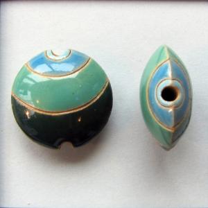circles in green, jade, blue lentil