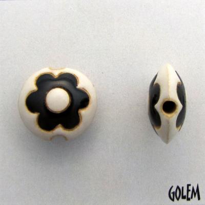 Black & White flower lentil, size S