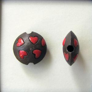 Red hearts, dark lentil, size S