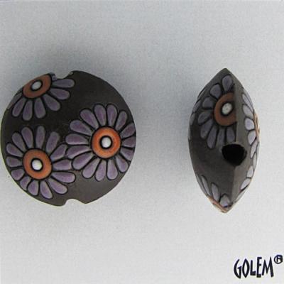 purple daisies on dark lentil