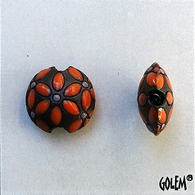 Tree of life - orange/purple on dark, lentil sizeS