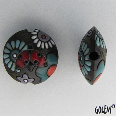Sunset meadow - dark lentil bead, size M