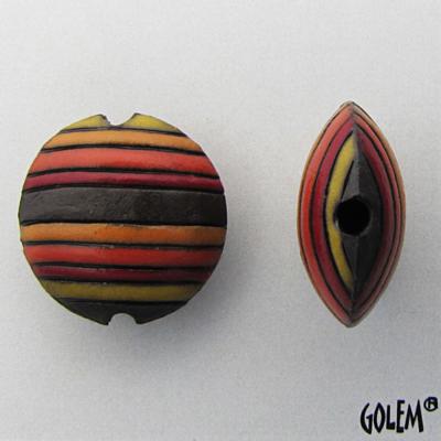 Funky Stripes - dark lentil, red/orang