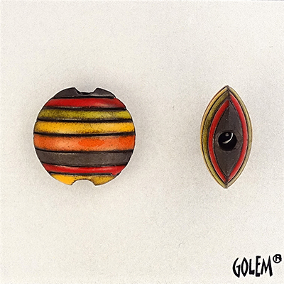 Funky Stripes - red, yellow on dark, Size S
