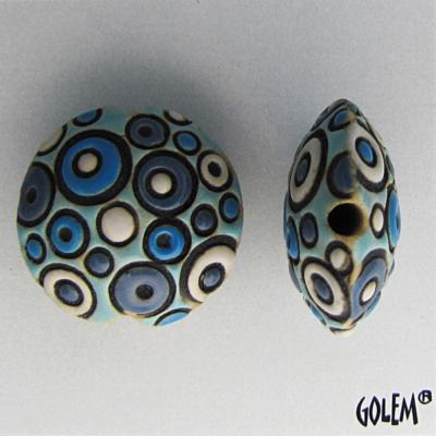 Cool bubbles - blue - lentil bead size M