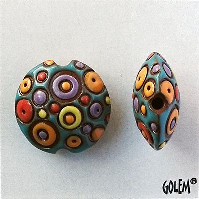 Cool Bubbles, light blue/coral/yellow, size M