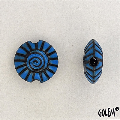 Spiral, blue on dark, Size S