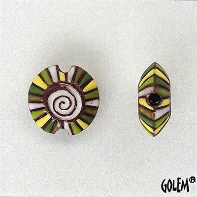 Rainbow Spiral, Lentil bead Size S