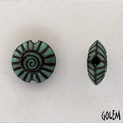 Spiral, jade on dark, Size S