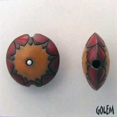 Sun design - orange & red on dark