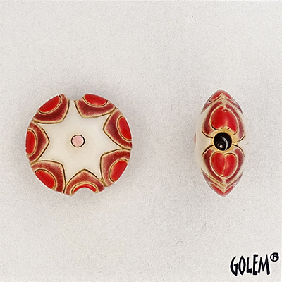 Sun design - white & red, lentil size S