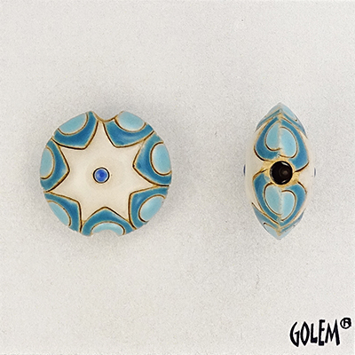 Sun design - blue & white, lentil size S