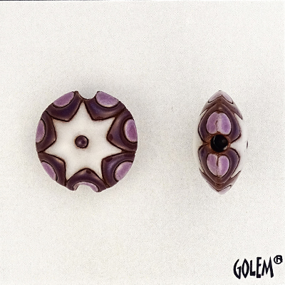 Sun design - purple & white, lentil size S