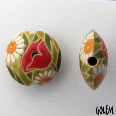 Poppy meadow - lentil bead