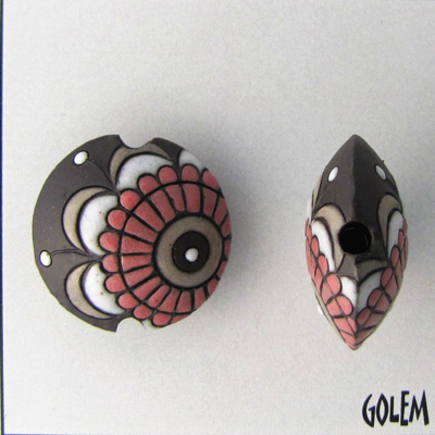 Paisley - lentil bead size M, Pink