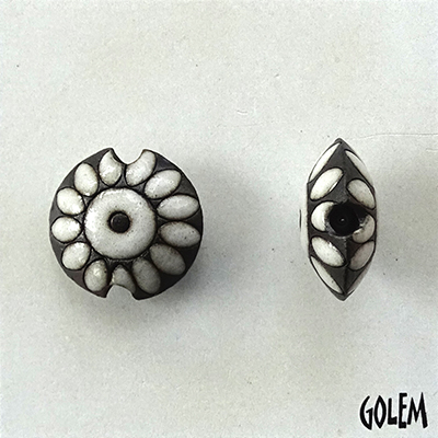 Small flower, white on dark, Size S