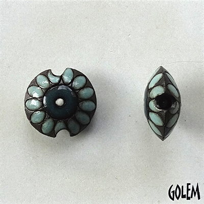 Small flower, blue on dark, Size S