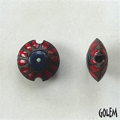 Small flower, red on dark, Size S