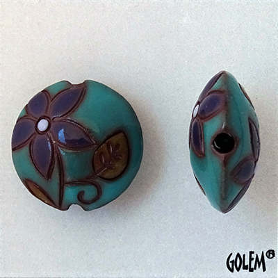 Flower pattern - Blue/Green, lentil size M