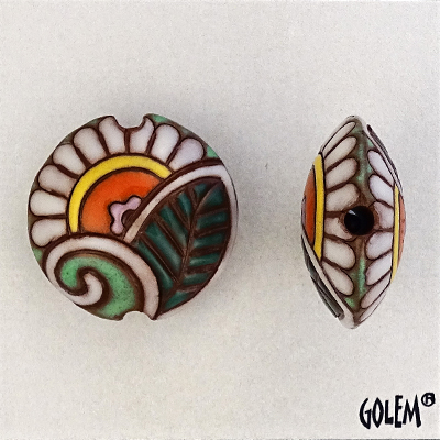 Paisley - Spiral & Foliage, lentil bead size M