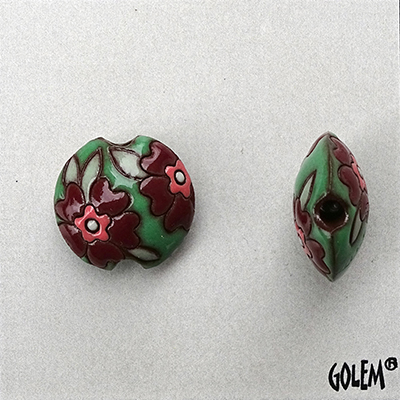 Heart flowers, wine on green, lentil size S