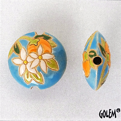 Oranges on blue - lentil bead size M