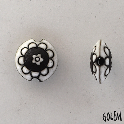 Small flower, white on dark, Size S